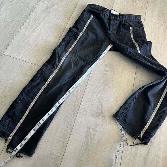 Current Elliott The Dallon Zippered Straight Jeans Size 28 Highline Raw Step Hem - Picture 6 of 10